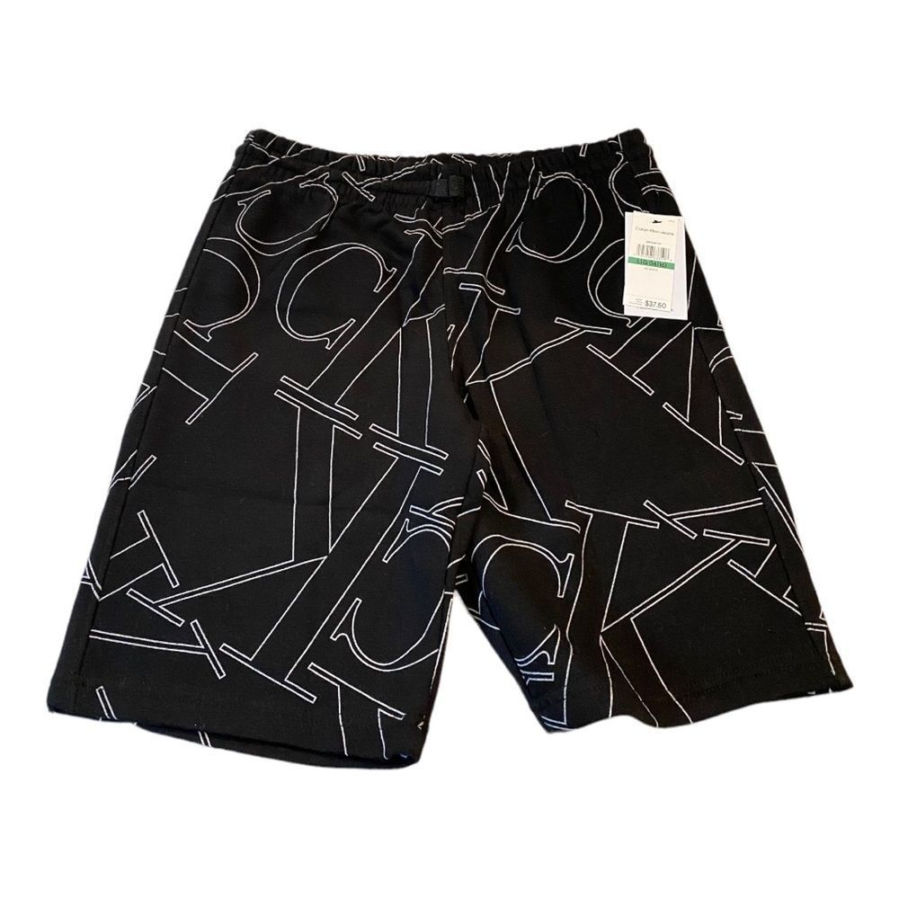 Calvin Klein All Over Printed Knit Shorts in Black Size Large 14/16